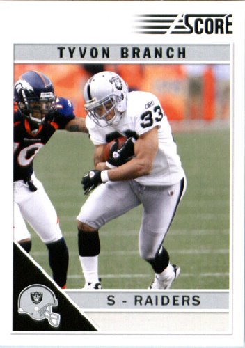 2011 Score Football Card # 216 Tyvon Branch - Oakland Raiders - NFL Trading Card In a Protective Screwdown Case!