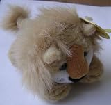 Miniature Lion Stuffed Animal Plush Toy - Filled with beads - 7 inches long x 3 inches tall