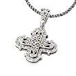 925 Silver Celtic Cross Pendant with 18k Gold Accents