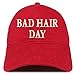 Trendy Apparel Shop Bad Hair Day Embroidered Brushed Cotton Dad Hat Cap - Red