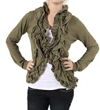 Romeo & Juliet Couture Ruffled Jacket in Olive 51uQoous8gL. SL160 Romeo & Juliet Couture Ruffled Jacket in Olive