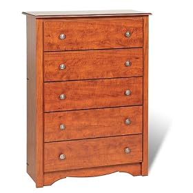 Cherry Finish Monterey Collection 5 Drawer Storage Chest