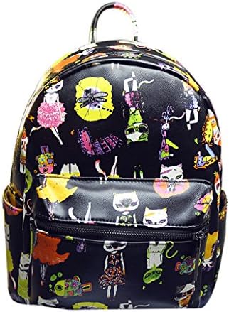 Egelbel Girls Women Faux Leather Casual Printed Floral Leisure Backpack
