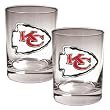 Kansas City Chiefs 2pc 14oz Rocks Glass Set - Primary logo NFL Football