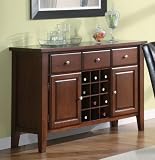 Coaster Rodeo Server with Wine Rack in Romantic Cherry Finish