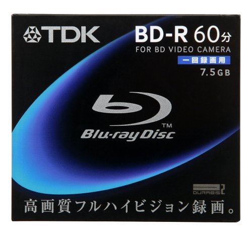 TDK ビデオカメラ用 8cmブルーレイディスク 1回記録用（BD-R） 7.5GB 単品 BRC75A1S