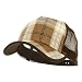 Plaid Straw Trucker Caps-Brown