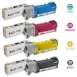 LD © Dell Compatible 2150/2155 Set of 4 High Yield Toner Cartridges: 1(Black/Cyan/Magenta/Yellow)
