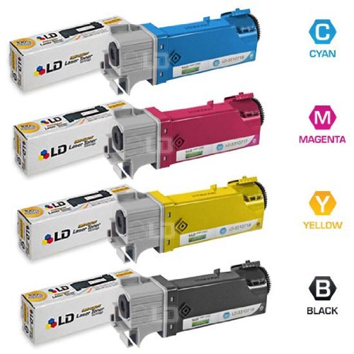 Dell Compatible 2150/2155 Set of 4 High Yield Toner Cartridges: 1(Black/Cyan/Magenta/Yellow)