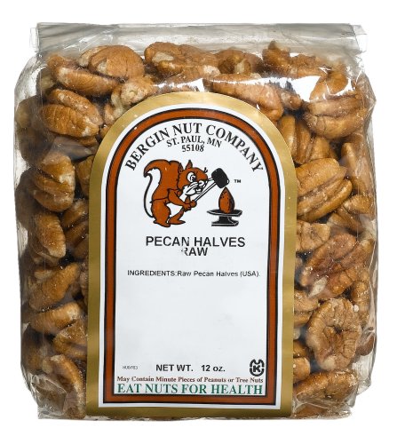 Bergin Nut Company Pecan Halves Raw, 12-Ounce Bags (Pack of 2) by Bergin Nut Company