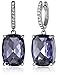 Amazon Collection Sterling Silver Swarovski Clear Crystal Dangle Earrings