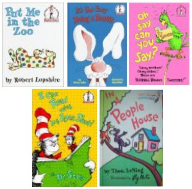Beginner Books 5 Pack-Put Me In The Zoo / It's Not Easy Being A Bunny / In A People House / I Can Read With My Eyes Shut ! / Oh Say Can You Say ?