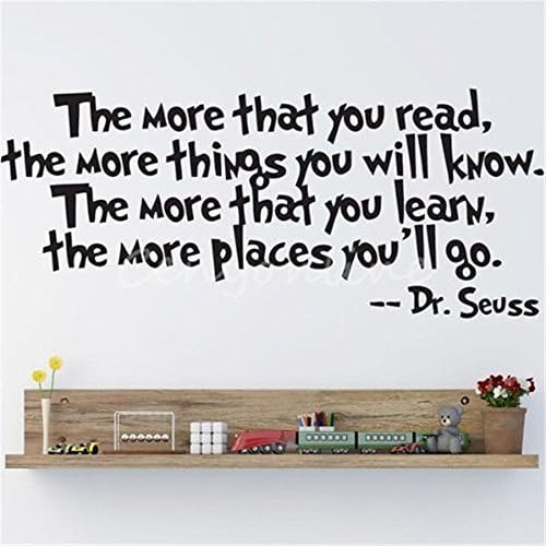 Tesoar Dr. Seuss The More You Read Vinyl Decal Removable Wall Sticker Quotes Mural Home Décor