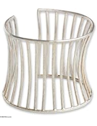 Sterling silver cuff bracelet, Birdcage