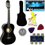 Acoustic Guitar Package 3/4 Sized Nylon String Childs Guitar Pack Black