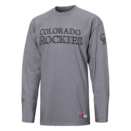 Buy Colorado Rockies Outing Long Sleeve Tackle T-Shirt by Nike by Nike