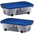 Oxid7 Unterbettkommode, Rollbox, Unterbettbox, Rollenbox, Aufbewahrungsbox, Spielzeugkiste mit 24 Liter Volumen - (LxBxH): ca. 60 x 40 x 18cm - 2 St�ck -
