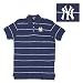 New York Yankees MLB Classic Pique Stripe Polo Shirt (Navy)