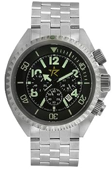 Rogue Warrior Avenger Silver Stainless Steel Band 200M Chronograph Watch