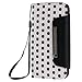 IKASEFU(TM) 2 in 1 PU Leather Detachable Wallet Case for iPhone 5 5S - Protective Flip Cover Case with Stand and Card Holders (White with Black Polka Dots)