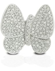 Bling Jewelry Sterling Silver Pave Cubic Zirconia Happy Butterfly Pin