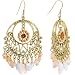 Peaches and Cream Filigree Chandelier Earrings
