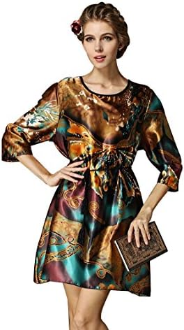 Miaoyifashion Women's Retro Style Loose Print T-shirt Dress Mini Dress