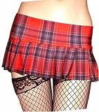 Queen Sexy School Girl Mini Skirt in Stretchy Red Plaid Plus Size Adult