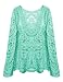 PrettyGuide Women's Semi Embroidery Floral Lace Blouse