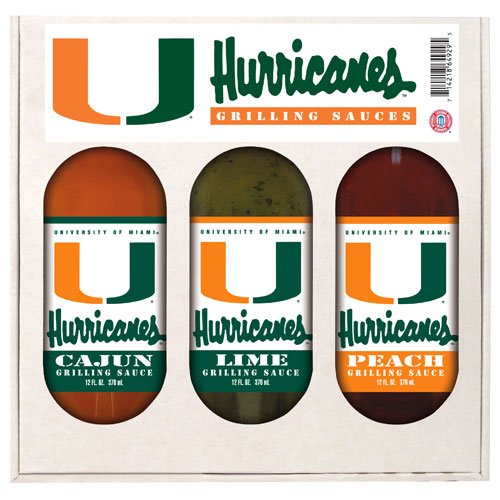 Miami Hurricanes NCAA Grilling Gift Set by Hot Sauce Harry