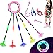 Fine Deal Flashing Jumping Ring Children Colorful Ankle Skip Jump Ropes Sports Swing Ball for Kids Boys Girls Toy (Blue)