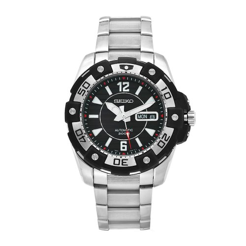 Seiko Men's SKZ271 Diver's Stainless-Steel Automatic Black Dial Watch