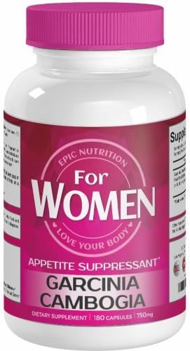 GARCINIA CAMBOGIA - A Natural Weight Loss Supplement For WOMEN that Suppress Your Appetite - 180 Capsules