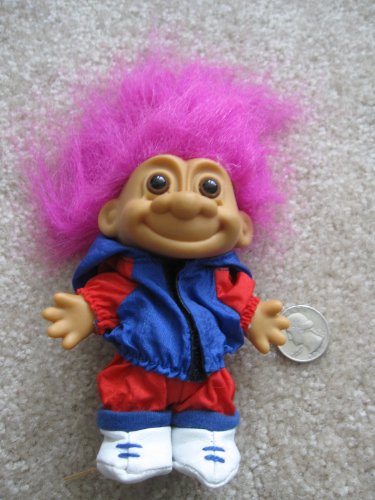 Russ Berrie Jogger Troll, with Purple Hair