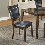 Set of 2 Dining Chairs with Vinyl Seat in Merlot Finish