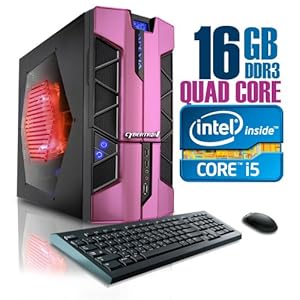 CybertronPC X-PLORER2 2101BBKU, Intel Core i5 Gaming PC, W7 Ultimate, Black/Pink
