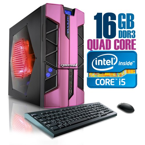 !Cheap CybertronPC XPLORER2 2101BBKU, Intel Core i5 Gaming PC, W7 Ultimate, Black/Pink