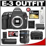 Olympus E-3 Digital SLR Camera with Olympus 12-60mm Zuiko Digital ED f/2.8-4.0 SWD Zoom Lens + Olympus HLD-4 Battery Grip + 8GB Lexar CF Memory Card + BLM-1 Battery + Case + Cameta Bonus Accessory Kit