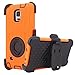 BENTOBEN Holster Case for Galaxy Note 4, Rotating Kickstand Belt Swivel Clip Hybrid Shockproof Rugged Silicone Case for Samsung Galaxy Note 4, Orange