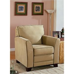 Contemporary Style Sand and Olive Fabric Sofa Chair w  Wood Legs by AtHomeMart