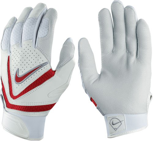 2008 Nike Diamond Elite VI Batting Glove - White/Red