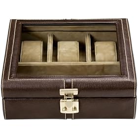 Fossil Watch Box - Noah Small Accessory Box (Color: Dark Brown)