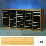 Solid Oak CD Floor Shelf or Wall Mount Cabinet - 5 Shelf - Holds 130 CDs (Unfinished) (36.75