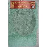 3 PIECE BATHROOM RUG, CONTOUR and LID COVER SET - APPLE GREEN by 