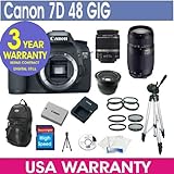 Canon EOS 7D Digital Camera + 48GB Memory + 7 Lens Deluxe Camera Kit