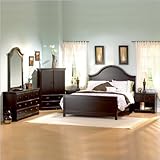 South Shore Mountain Lodge Queen Wood Panel Bed 5 Piece Bedroom Set in Ebon ....