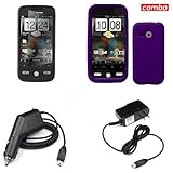 HTC Droid Eris S6200 Combo Premium Feel Purple Silicon Skin Case Faceplate  ....