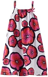 Girls Shirred  Floral Print Spandex/Viscose Shift  Dress With a Bow(s)