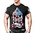 Monsta Clothing Co. Men's Bodybuilding Workout (Monsta-USA-Skull) Gym T-Shirt