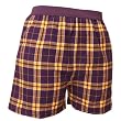 FALSE FLY - Purple and Gold (Yellow) Tartan Plaid Check Cotton Flannel Plaid check boxers boxer shorts exposed waist false fly